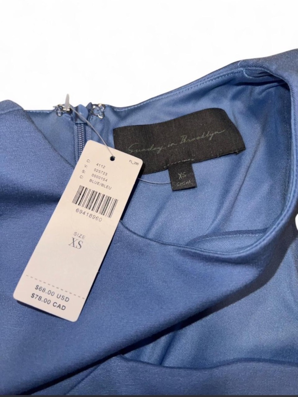 Anthropologie Sunday in Brooklyn Blue Asymmetrical Cut-Out Sleeveless Top XS - Picture 2 of 5